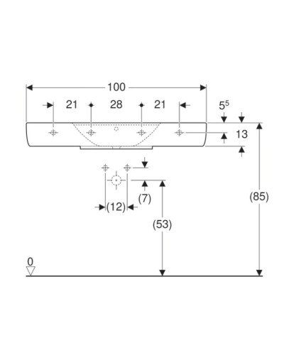 Раковина 100х48 см Geberit Renova Plan 125100000