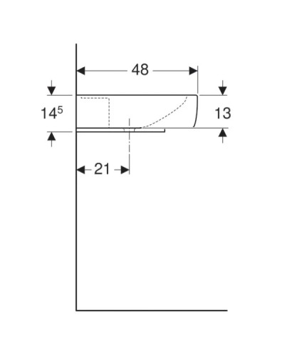 Раковина 100х48 см Geberit Renova Plan 125100000