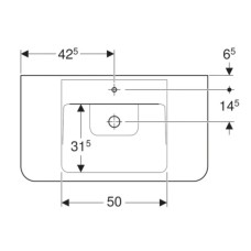 Раковина 85х48 см Geberit Renova Plan 125185000