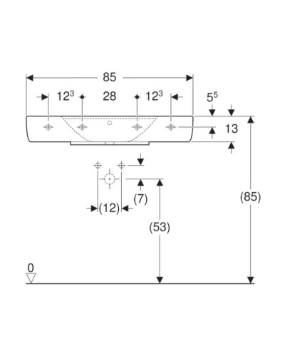 Раковина 85х48 см Geberit Renova Plan 125185000