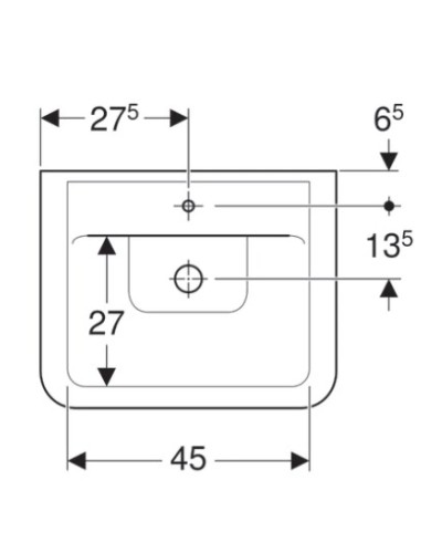 Раковина 55х44 см Geberit Renova Plan 225155000