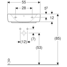 Раковина 55х44 см Geberit Renova Plan 225155000