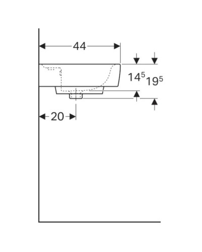 Раковина 55х44 см Geberit Renova Plan 225155000