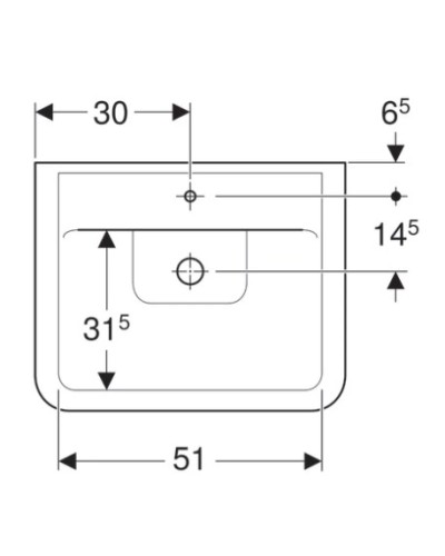 Раковина 60х48 см Geberit Renova Plan 225160000