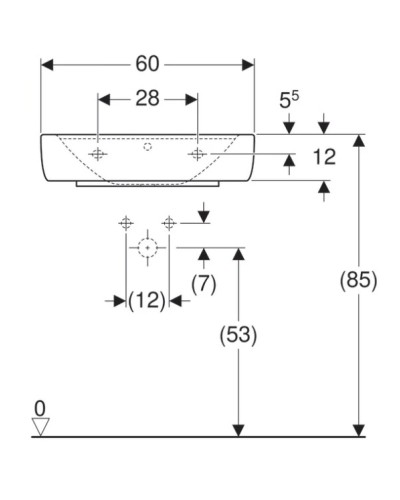 Раковина 60х48 см Geberit Renova Plan 225160000