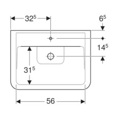 Раковина 65х48 см Geberit Renova Plan 225165000