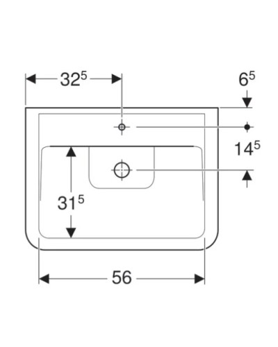 Раковина 65х48 см Geberit Renova Plan 225165000