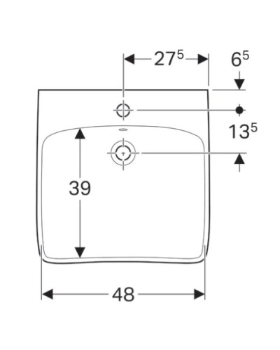 Раковина 55х55 см Geberit Renova Comfort 258555000