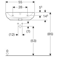 Раковина 55х55 см Geberit Renova Comfort 258555000