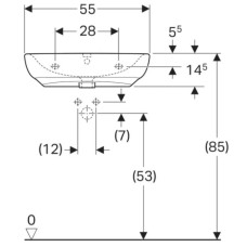 Раковина 55х55 см Geberit Renova Comfort 258555000