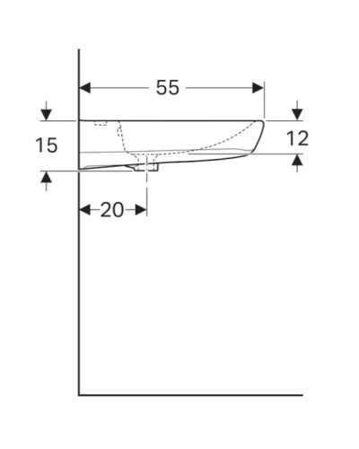 Раковина 55х55 см Geberit Renova Comfort 258555000