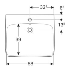 Раковина 65х55 см Geberit Renova Comfort 258565000