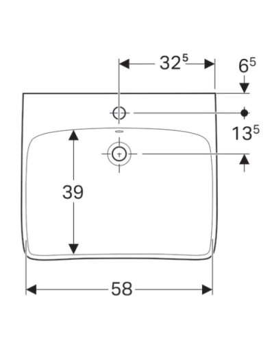 Раковина 65х55 см Geberit Renova Comfort 258565000