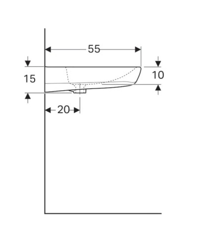 Раковина 65х55 см Geberit Renova Comfort 258565000