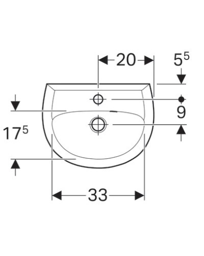Раковина 40х30 см Geberit Renova 273040000