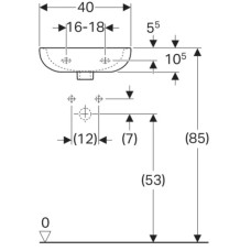 Раковина 40х30 см Geberit Renova 273040000