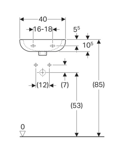 Раковина 40х30 см Geberit Renova 273040000