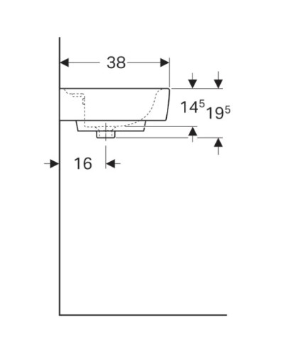 Раковина 50х38 см Geberit Renova Plan 275150000