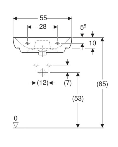 Раковина 55х48 см Geberit Smyle 500.227.01.1