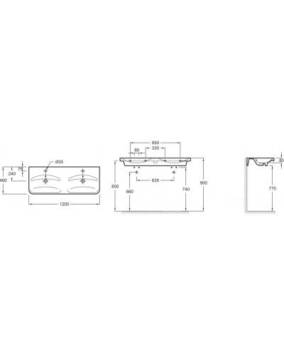 Раковина подвесная 120 см Jacob Delafon Replay E4488-00