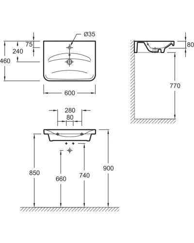 Раковина подвесная 60х46 см Jacob Delafon Replay E4485-00
