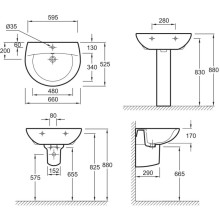 Раковина подвесная 66 см Jacob Delafon Patio E1998G-00