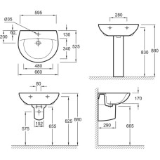 Раковина подвесная 66 см Jacob Delafon Patio E1998G-00