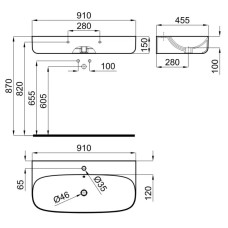Раковина 91х45,5 см Noken Arquitect N390000063