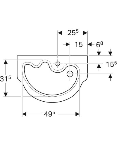 Раковина 60х40 см Geberit Bambini 326060000