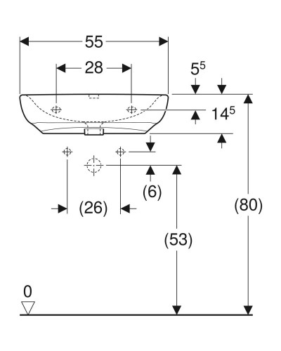 Раковина 55х55 см Geberit Renova Comfort 258557000