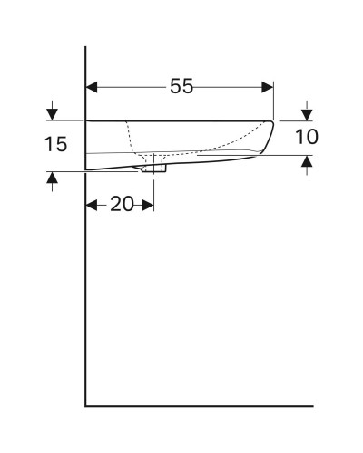 Раковина 65х55 см Geberit Renova Comfort 258567000