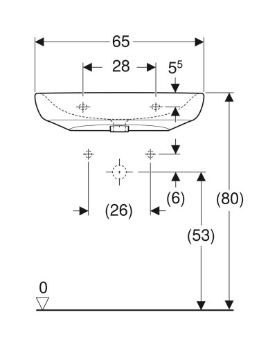 Раковина 65х55 см Geberit Renova Comfort 258567000