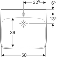 Раковина 65х55 см Geberit Renova Comfort 258567000