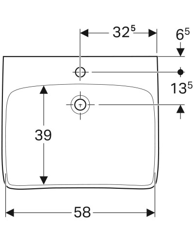 Раковина 65х55 см Geberit Renova Comfort 258567000