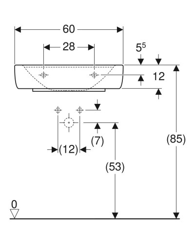 Раковина 60х48 см Geberit Renova Plan 225161000
