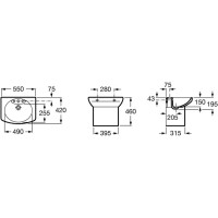 Настенная керамическая раковина 55 см Roca Dama Senso 327513000