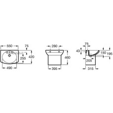 Настенная керамическая раковина 55 см Roca Dama Senso 327513000