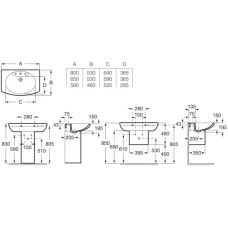 Раковина 80х53 см Roca Dama Senso 327510000