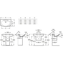 Раковина 65х53 см Roca Dama Senso 327511000