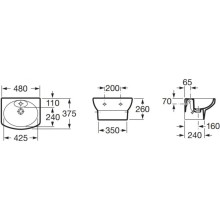 Раковина 48х37,5 см Roca Dama Senso 327514000