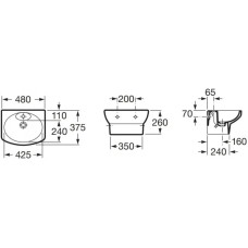 Раковина 48х37,5 см Roca Dama Senso 327514000