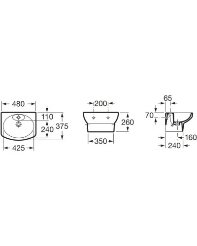 Раковина 48х37,5 см Roca Dama Senso 327514000