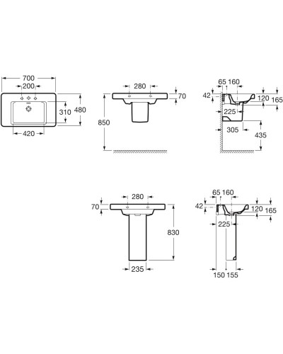 Раковина 70х48 см Roca Khroma 327651000