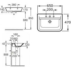 Раковина 65х47 см Roca The Gap 327473000