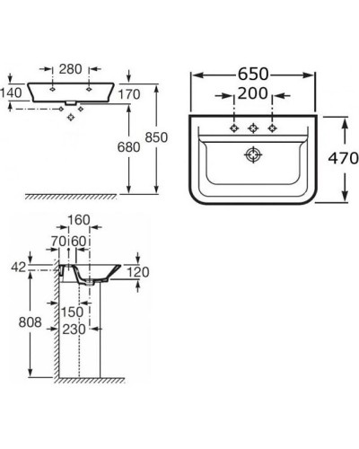 Раковина 65х47 см Roca The Gap 327473000