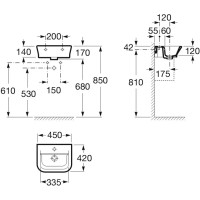 Раковина 45х42 см Roca The Gap 327477000