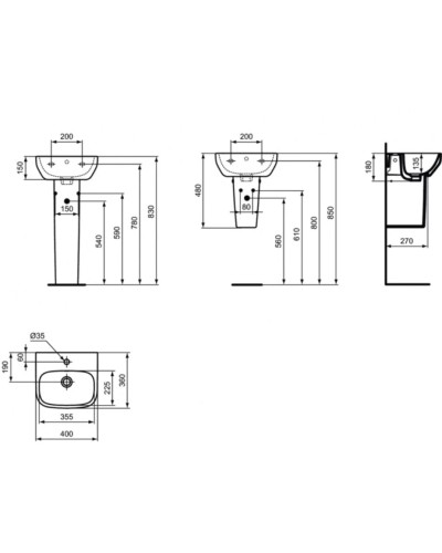 Раковина 40х36 см Ideal Standard I.Life A T470801