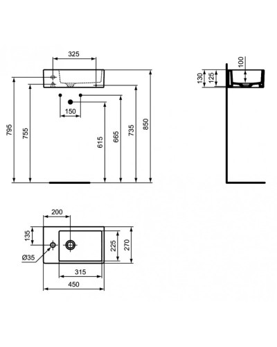Раковина 45х27 см Ideal Standard Strada II K081701