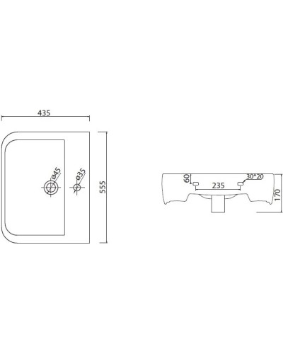 Раковина 55,5х43,5 см BelBagno Antareo BB0123L