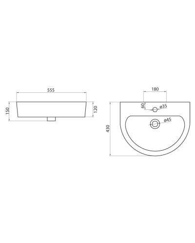 Раковина 55,5х43 см BelBagno Marino BB105L